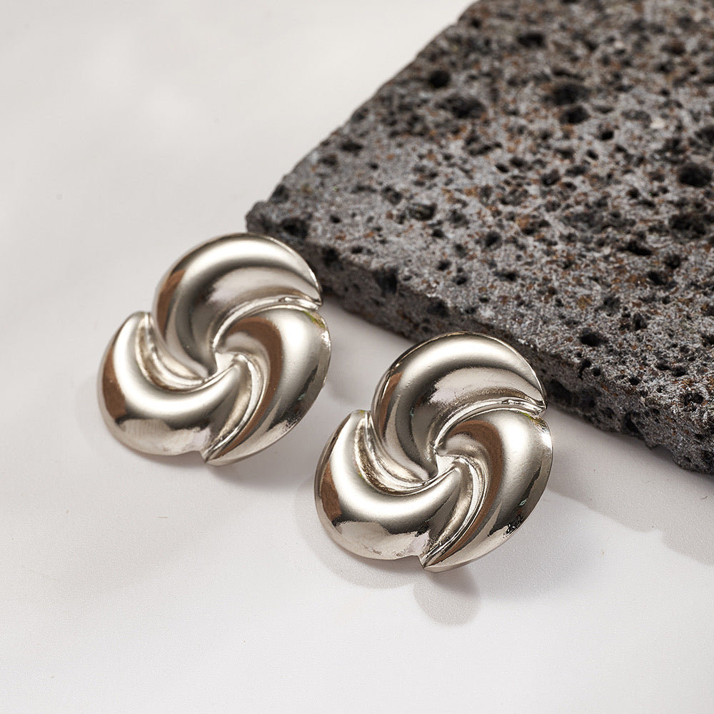 Aretes churrito jumbo plata