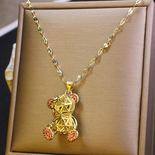 Collar osito de rombos