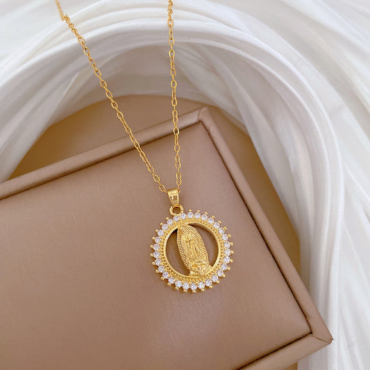 Collar virgencita contorno brillo