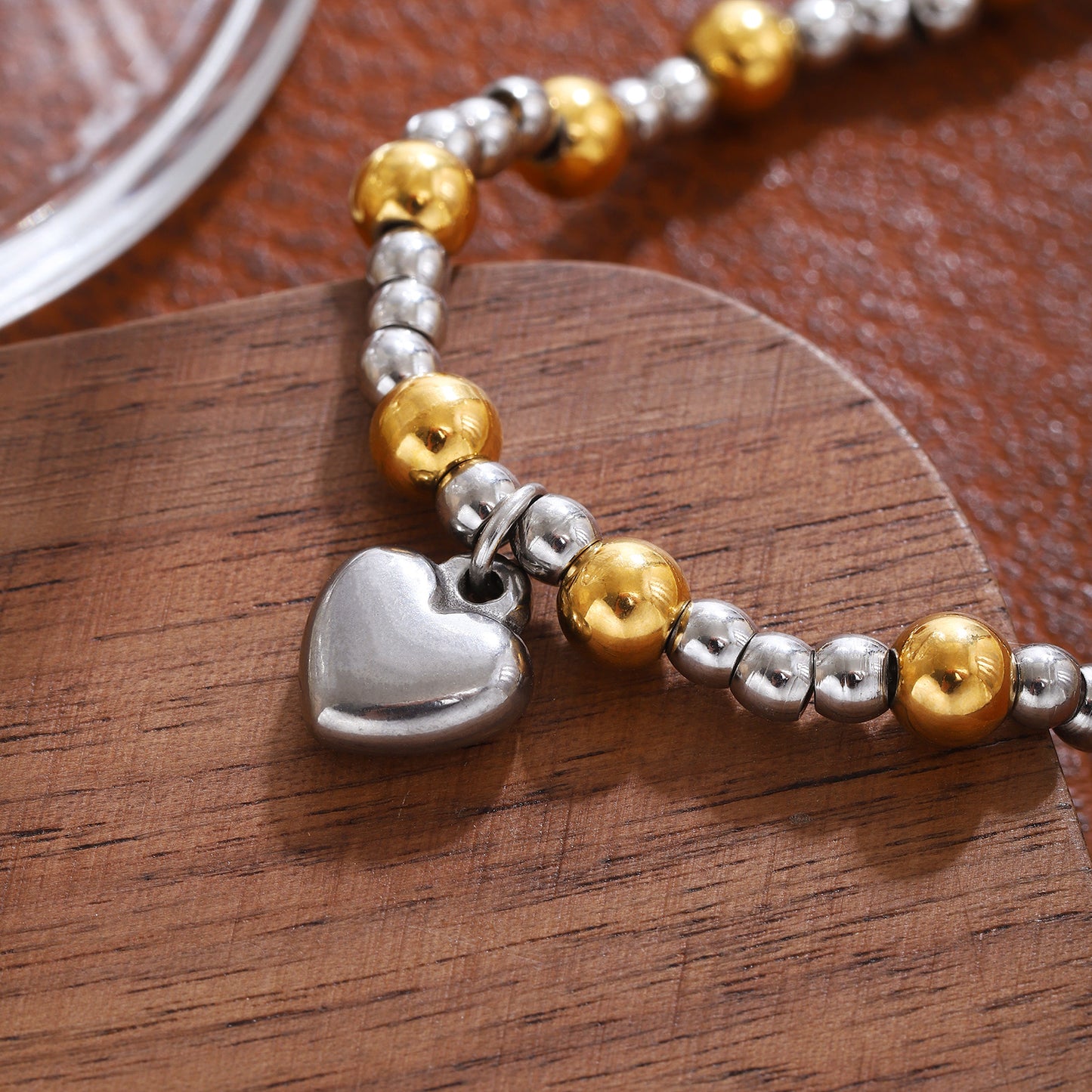 Pulsera bitono balines corazón Charm