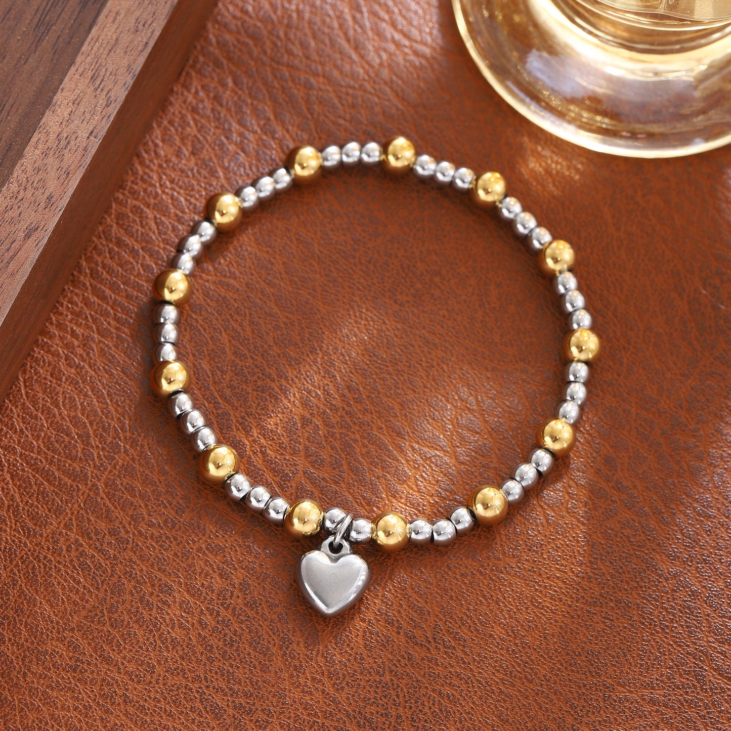 Pulsera bitono balines corazón Charm