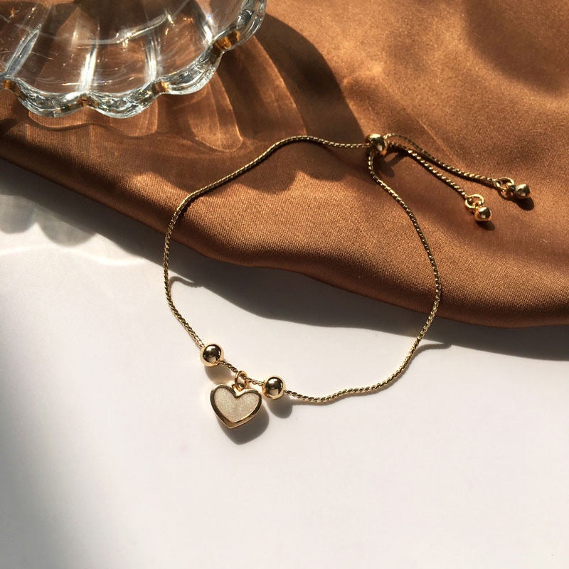 Pulsera ajustable cola de rata Charm corazón