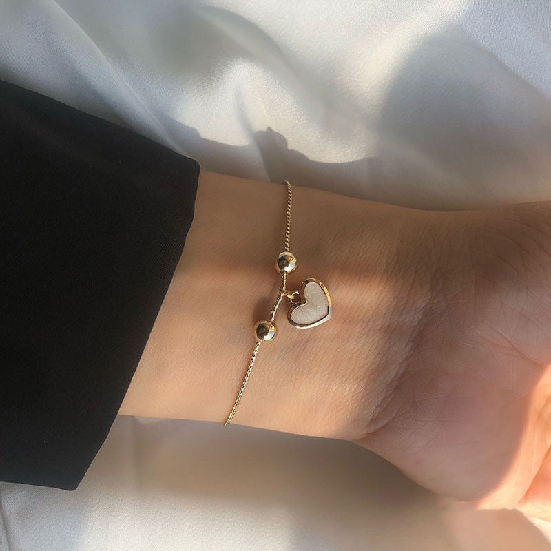 Pulsera ajustable cola de rata Charm corazón