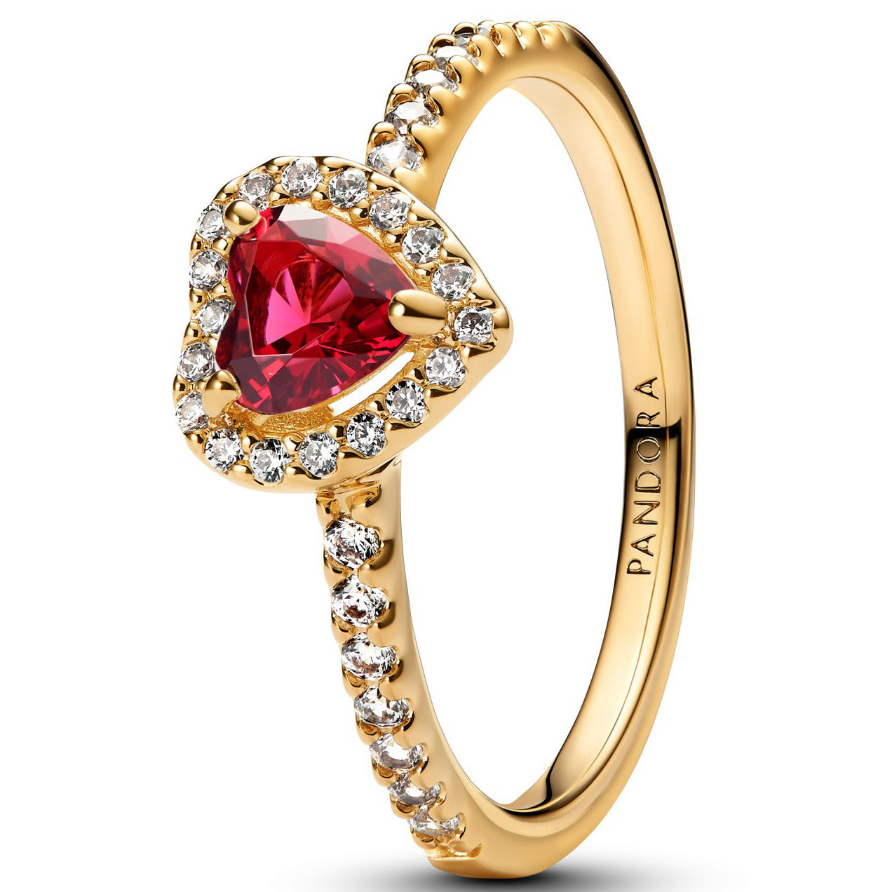 Anillo Pandora corazón rojo