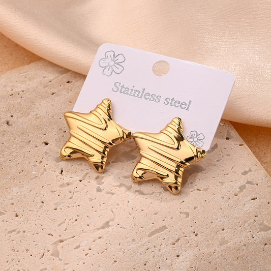 Aretes estrella rayada divertida