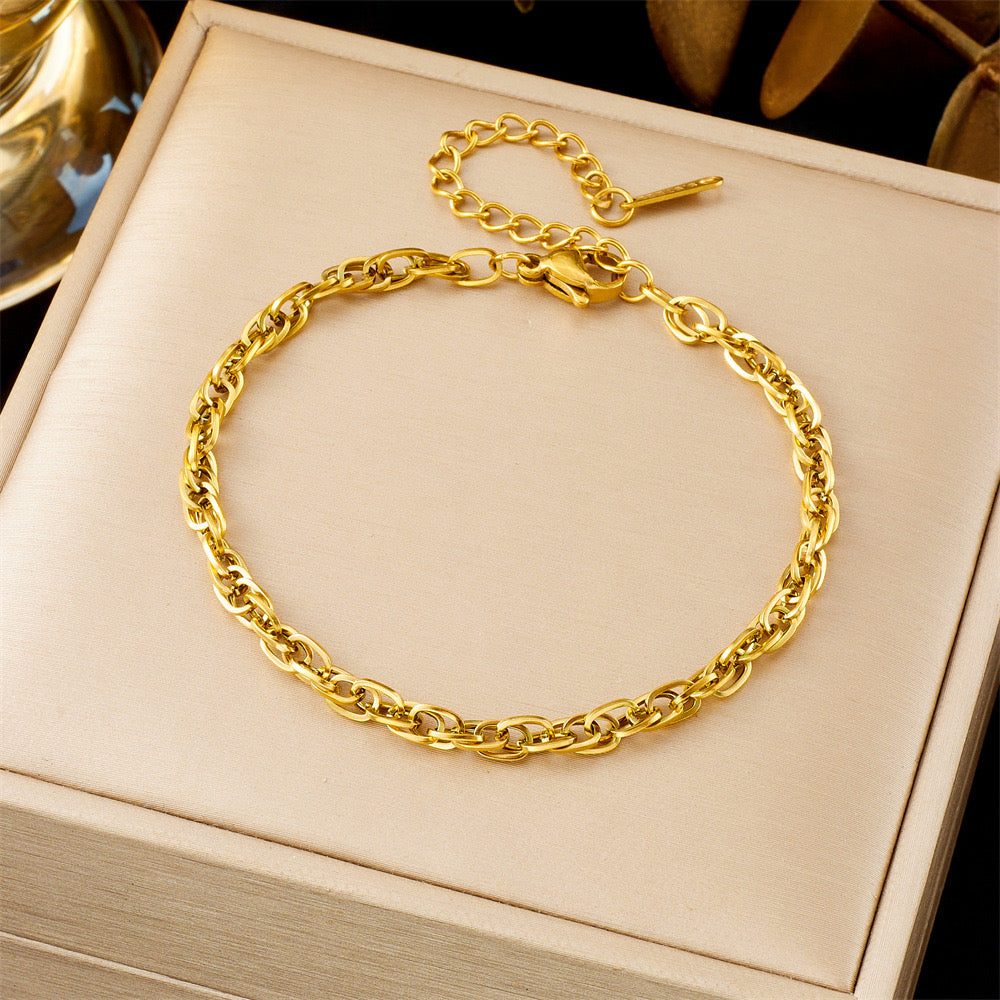 Pulsera eslabón delgado tupido