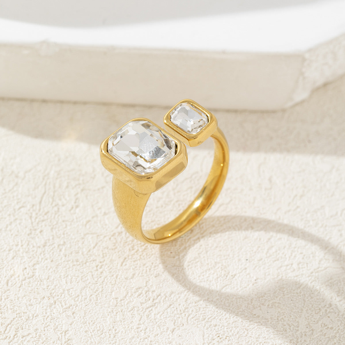 Anillo cuadrado diamante