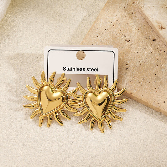 Aretes corazón soleado