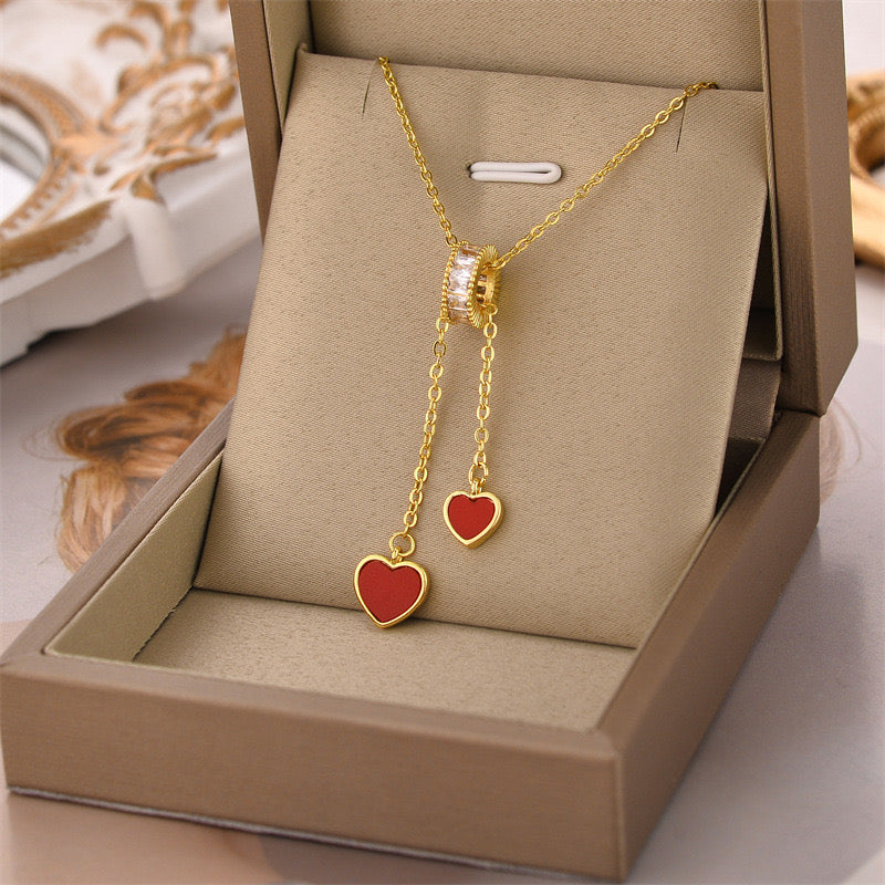 Collar doble corazón