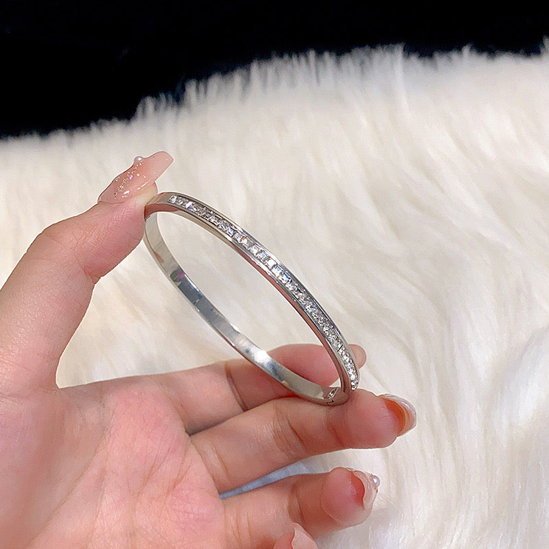 Pulsera plata delatada brillantada