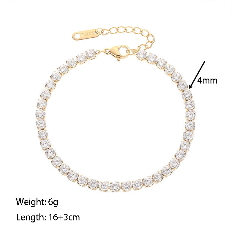 Pulsera tipo tenis en acero