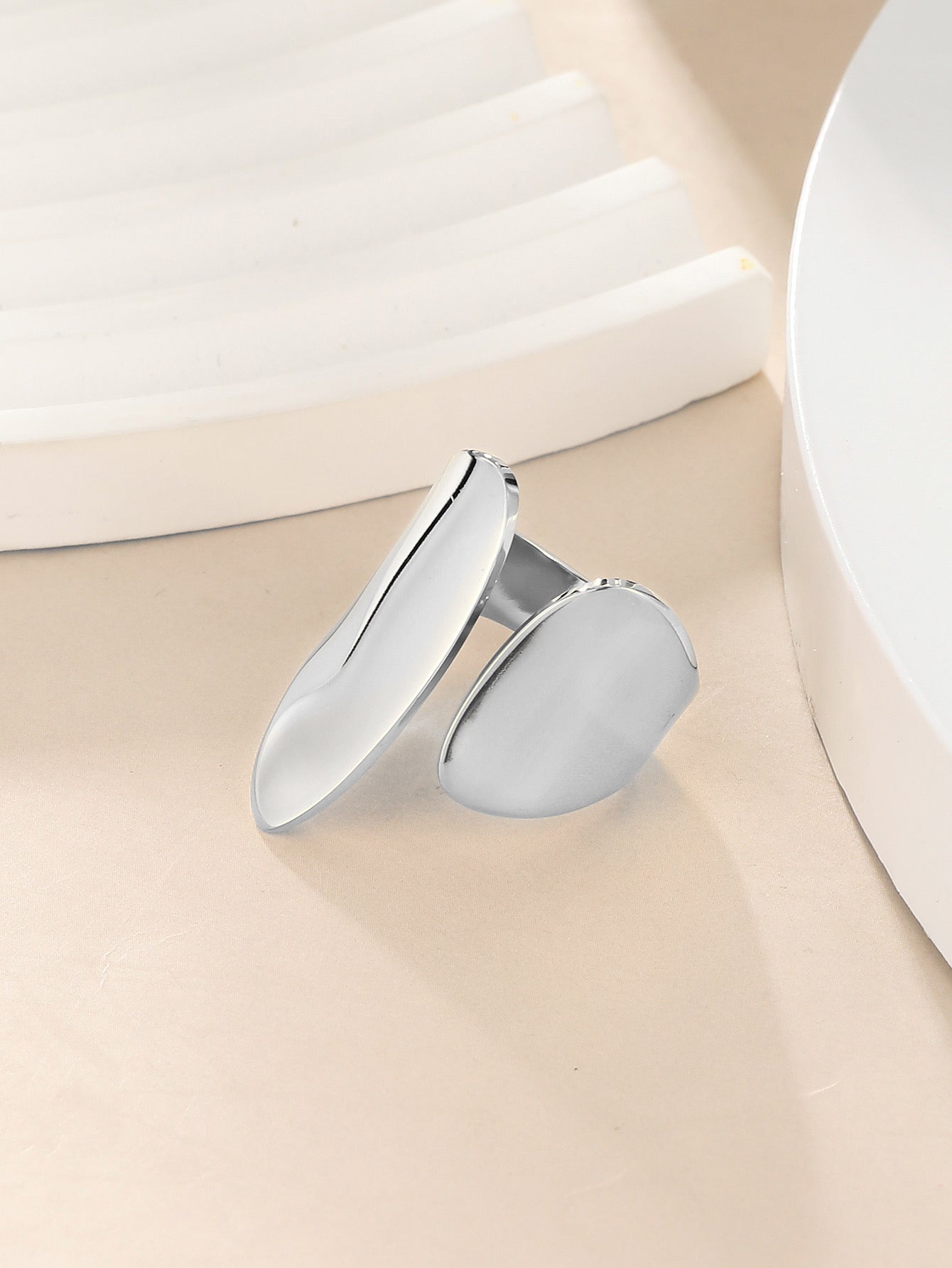 Anillo chuncky plata alargado