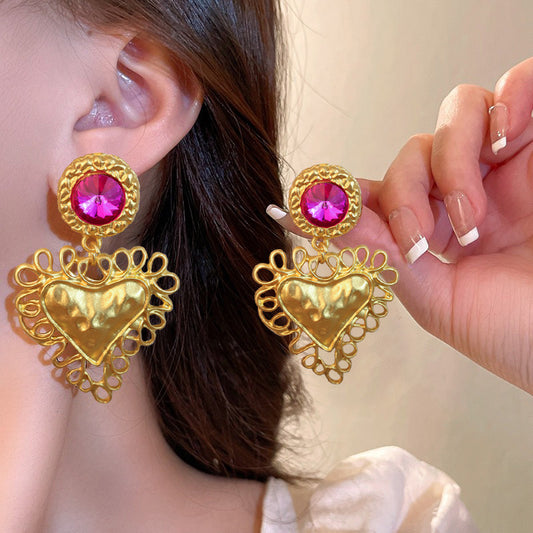 Aretes chuncky corazón Glam