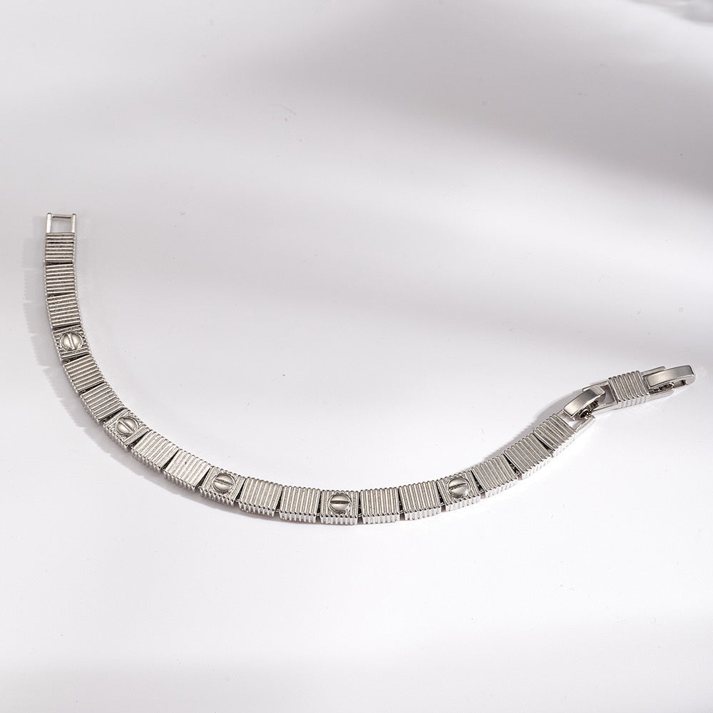 Pulsera tipo Cartier con broche en plata