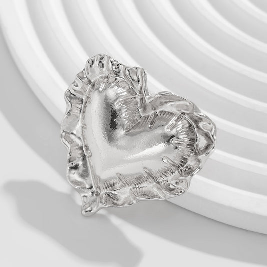 Añil corazón chuncky plata