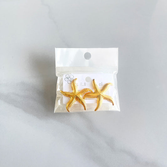 Aretes estrella de mar con textura