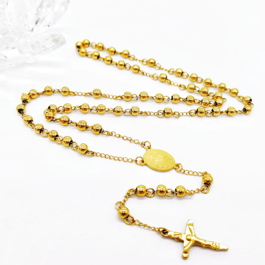 Collar religioso/rosario dorado