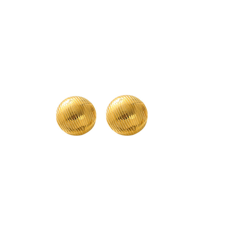 Aretes jumbo botones redondo rayado