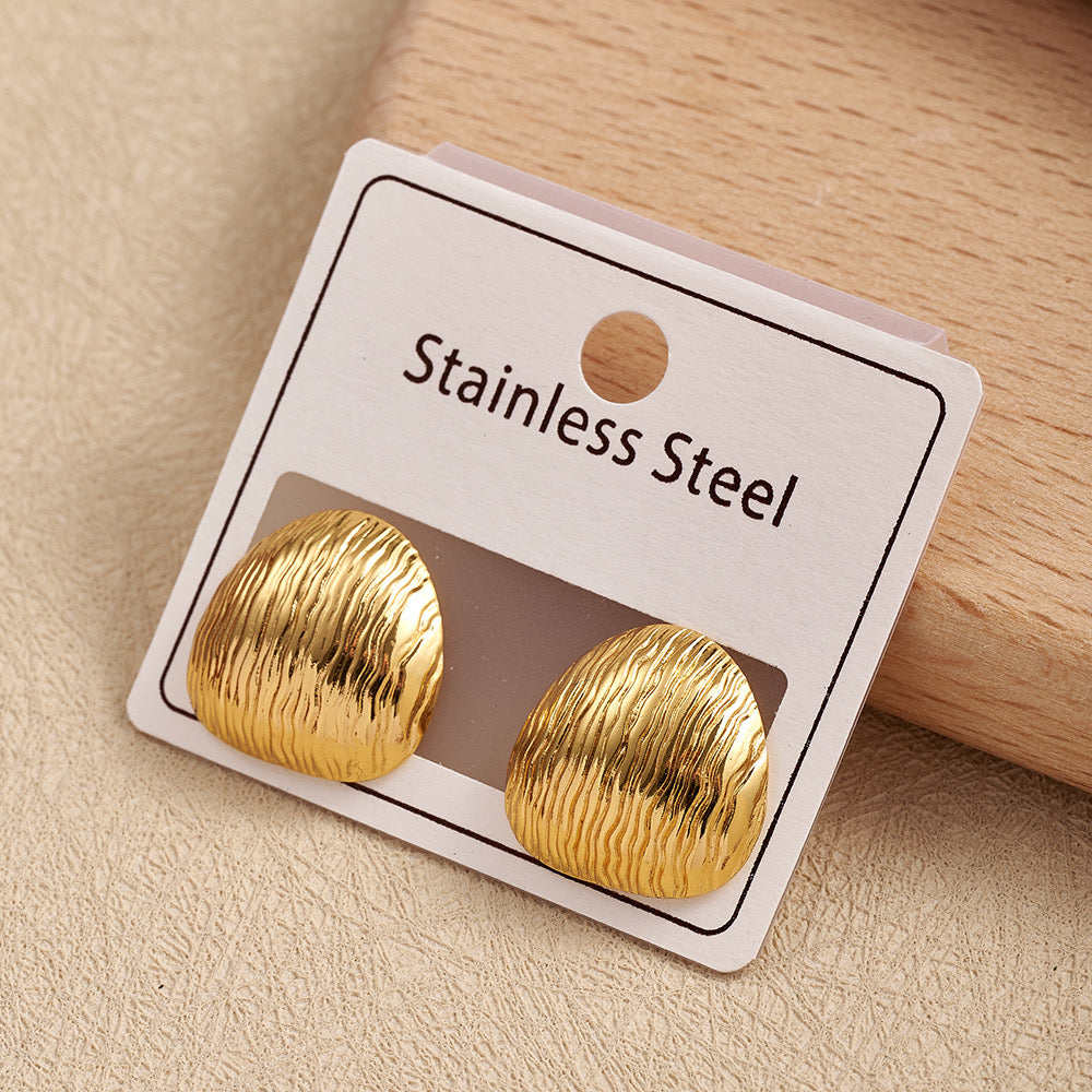 Aretes boton lindo rayado