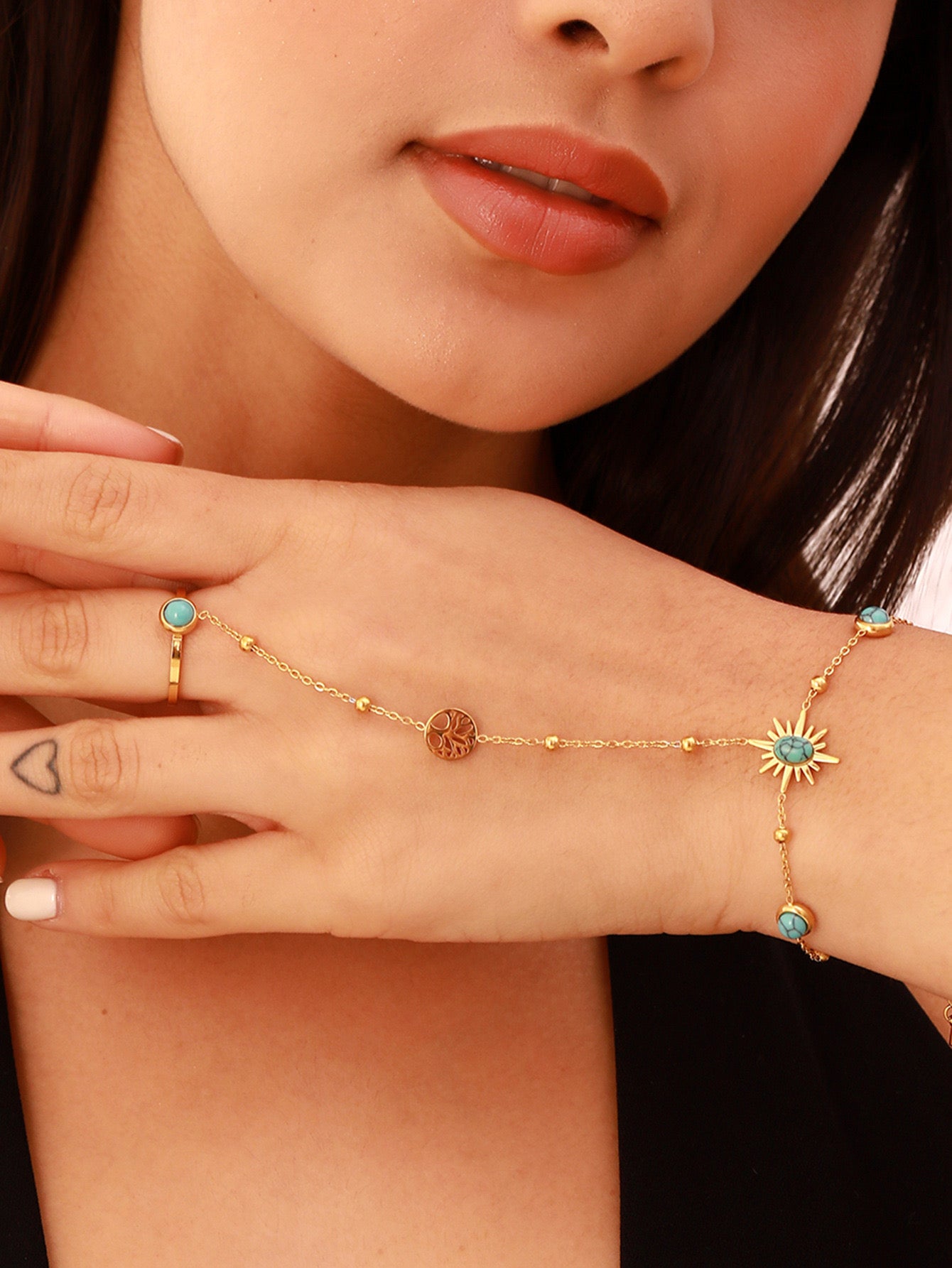 Anillo pulsera estrella azul