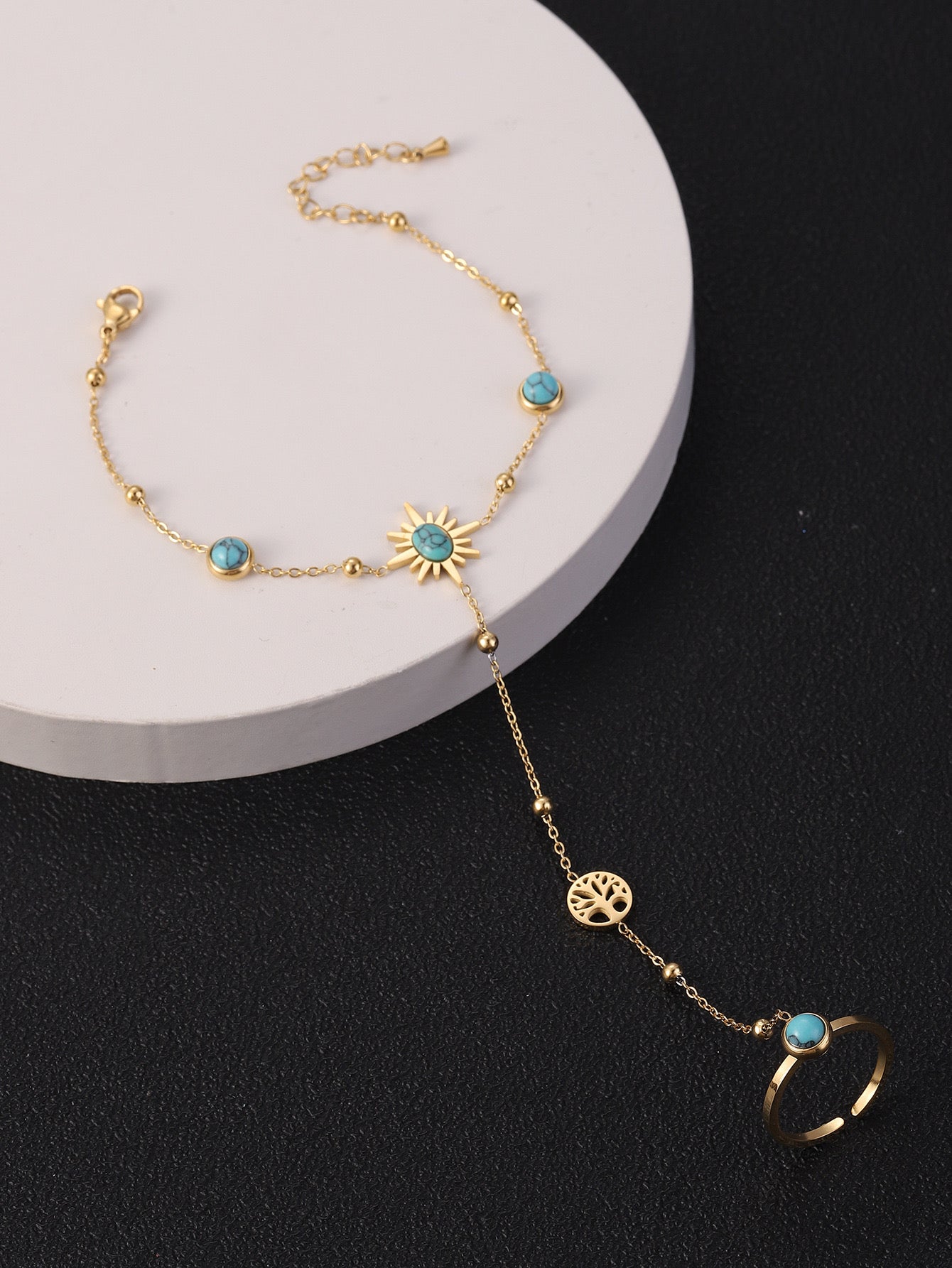 Anillo pulsera estrella azul