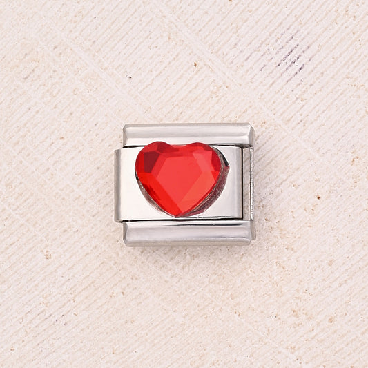Charms corazón cristal rojo