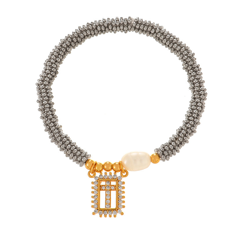 Pulsera religiosa gusano perlas